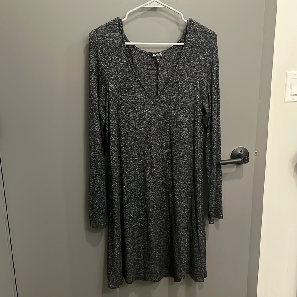 Knit heather gray loose dress